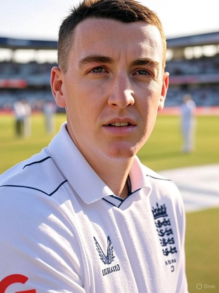 Harry Brook: England’s Rising Star in Cricket .AI-Generated Visual